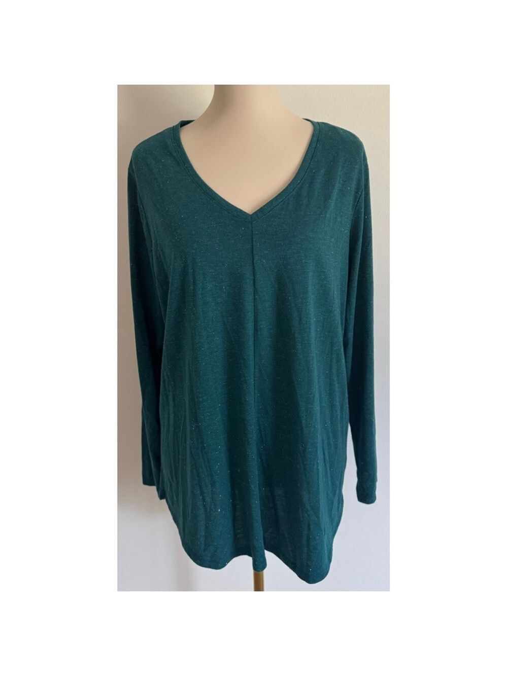 Women's Apt. 9 Green V-Neck Tunic Top Size XL